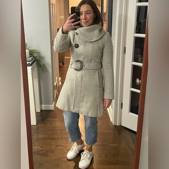 Soia & Kyo Gray Wool Retro Asymmetrical Coat